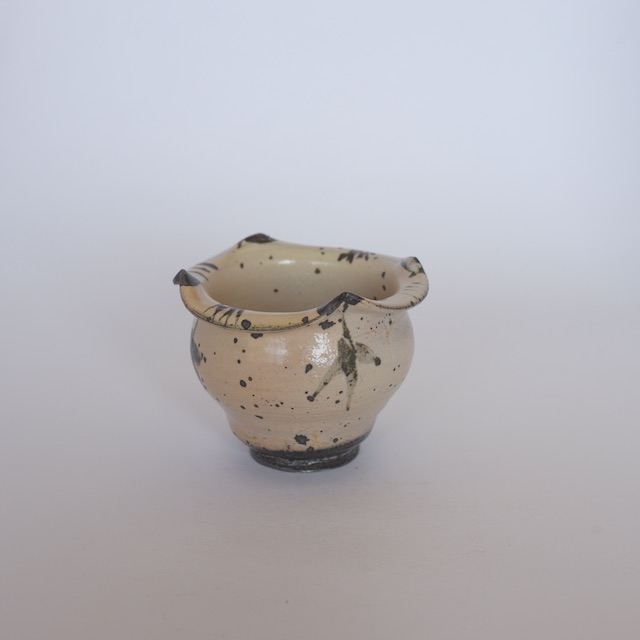 中里隆　唐津絵粉引柿の花向附　【小鉢】【唐津焼き】