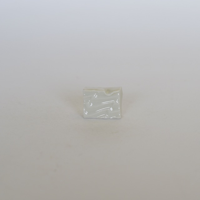 中里隆　白磁波文箸置 （1客）