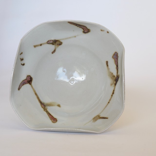 中里隆　アンダーソンランチ　白磁鉄絵四方皿