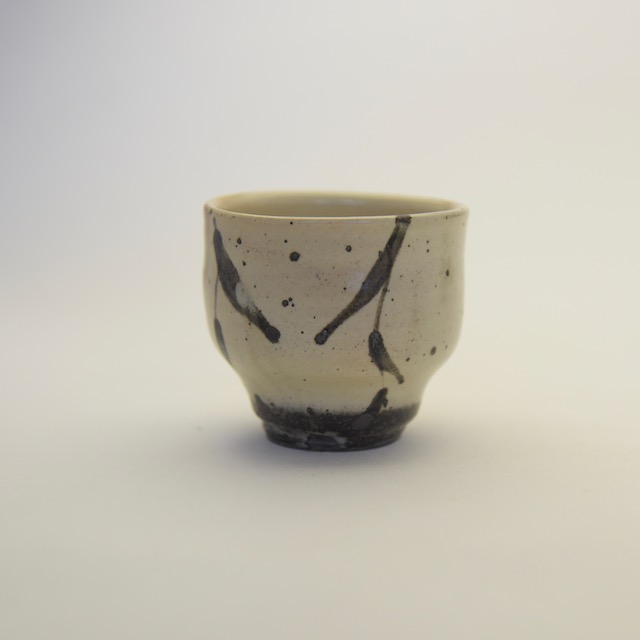 中里隆　唐津絵粉引湯呑み【唐津焼】