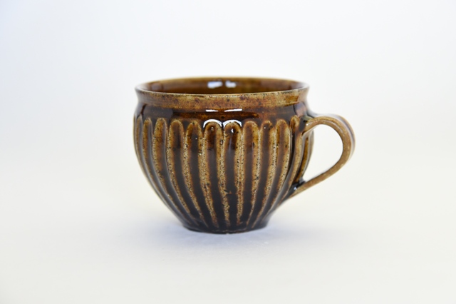 余宮隆　飴釉鎬マグ【コーヒーカップ】