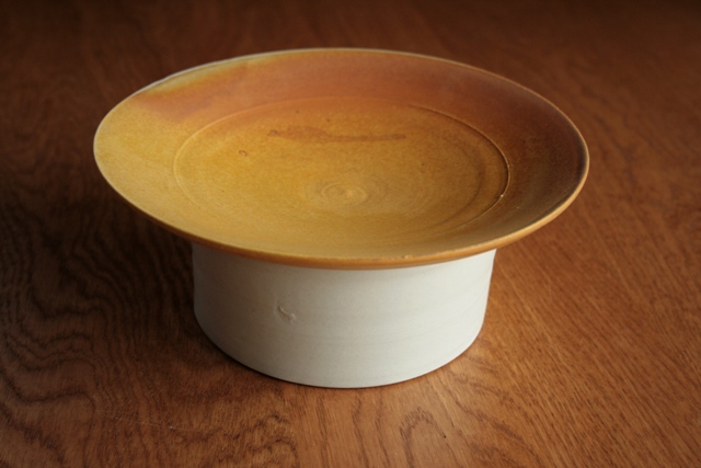 中里隆　アンダーソンランチ　イエロースリップ台鉢【送料無料】