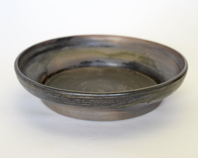 土屋由起子　黒唐津平皿　