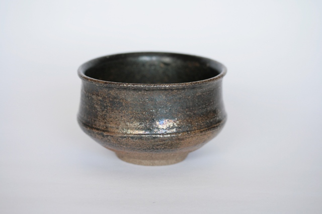 土屋由起子　黒唐津三方茶碗　【茶道具】