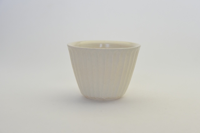 中里花子　白磁しのぎカップ【フリーカップ】