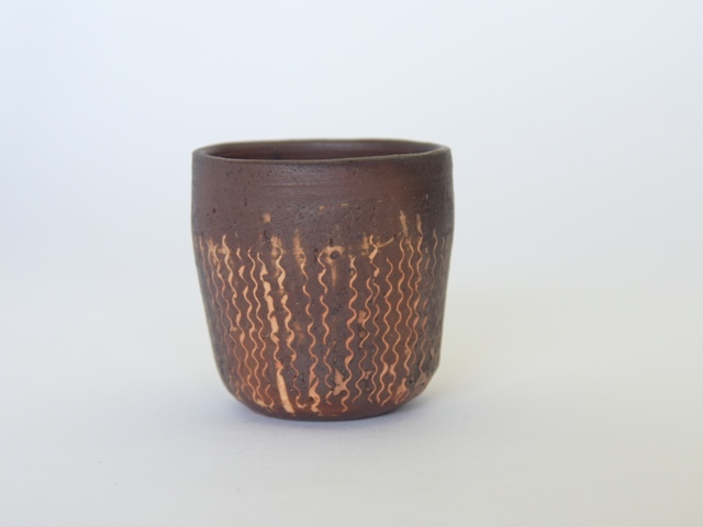 古谷朱里　花の木波文湯呑