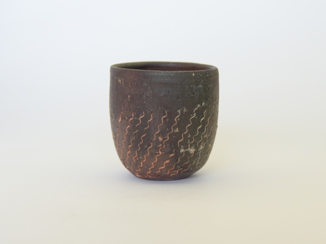 古谷朱里　花の木波文湯呑