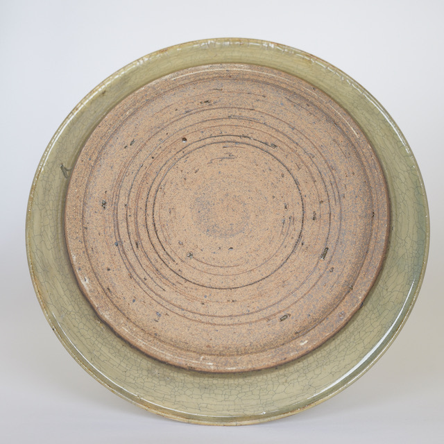 器作家、中里花子の貫入プレート カラシ 20cm中皿