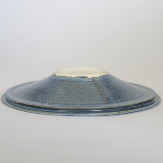 中里花子ダブルリップブルージーンプレート二枚　未使用美品 器作家、中里花子のダブルリップ皿 ブルージーン 中皿