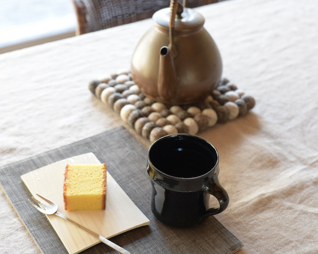 中里花子 コーヒーポット WHT&DB 中里花子 コーヒーポット WHT&DB
