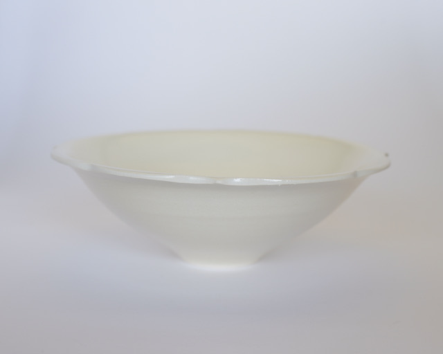 中里花子 リムボール 白 20センチ 中里花子 リムボール 白 20センチ 中里花子】Rim Bowl L