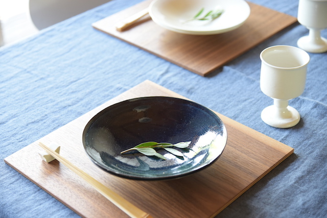 器作家、中里花子のダブルリップ皿 20cm中皿