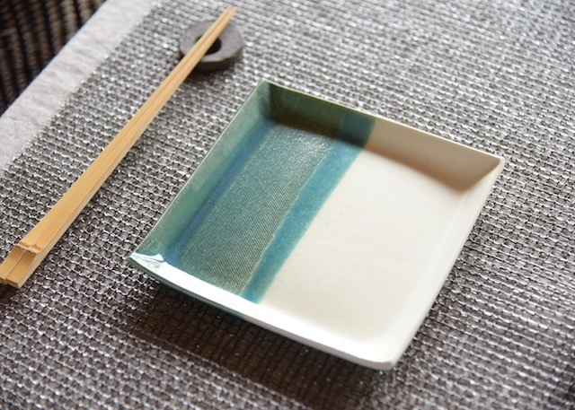 器作家 中里花子の和食器 角皿 中里花子 ツートン角皿