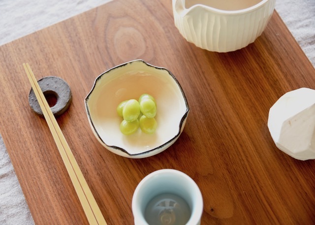 器作家、中里花子のブルー皮鯨小皿