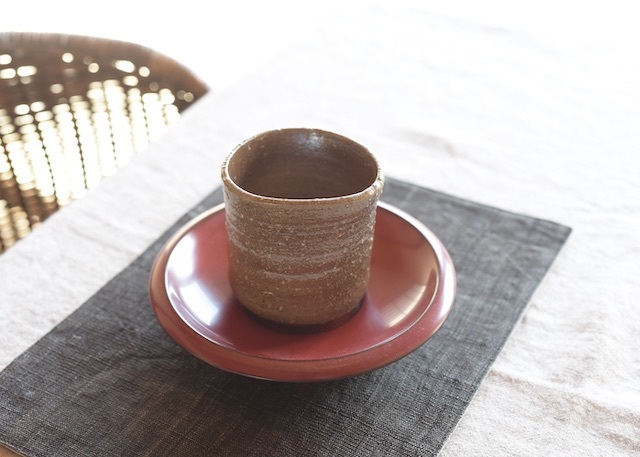 希少作★中里隆★焼き締めしのぎ文湯のみ★栞 希少作☆中里隆☆焼き締めしのぎ文湯のみ☆栞