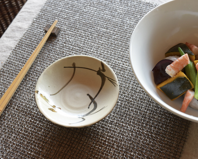 唐津焼き 中里隆 唐津絵粉引小皿