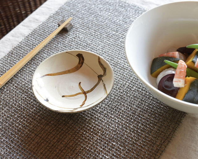 唐津焼き 中里隆 唐津絵粉引小皿