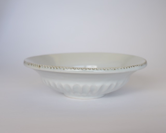 中里隆　アンダーソンランチ　白磁しのぎ文鉢【19cm 鉢】【送料無料】