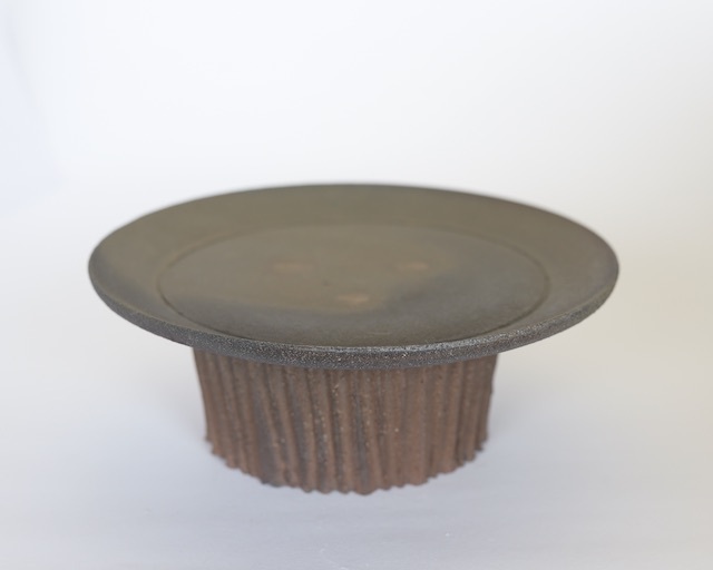 中里隆　　焼き〆線刻文台鉢【送料無料】