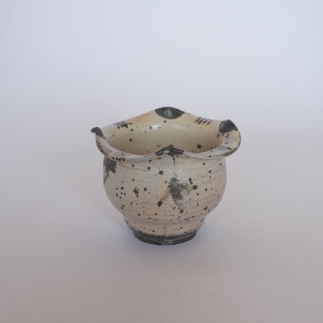 中里隆　唐津絵粉引柿の花向附　【小鉢】【唐津焼き】