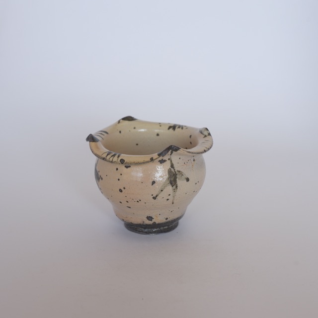 中里隆　唐津絵粉引柿の花向附　【小鉢】【唐津焼き】