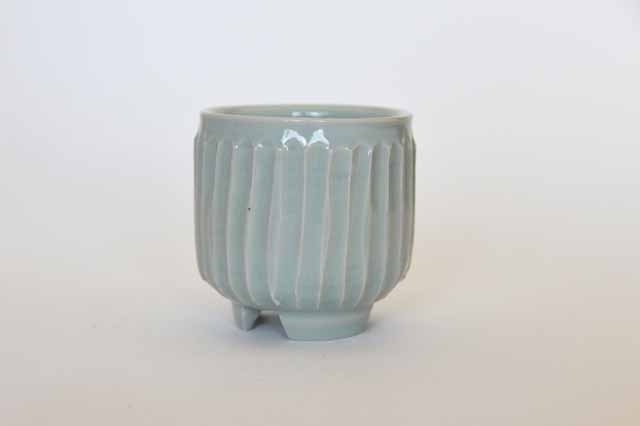 唐津焼の陶芸家、中里隆 アンダーソンランチ 青白磁しのぎ文香炉 素敵