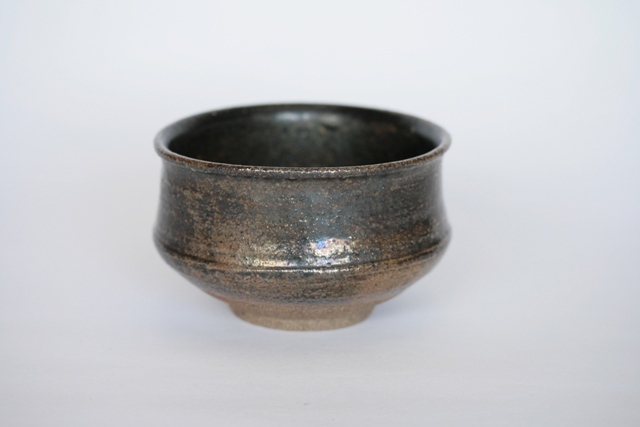 土屋由起子　黒唐津三方茶碗　【茶道具】