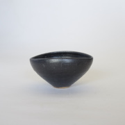 中里花子　エッグボウル 黒釉　【楕円】【小鉢】