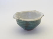 中里花子　緑釉柿の花小鉢　