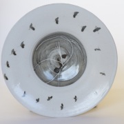 唐津焼 中里隆 アンダーソンランチ ・白磁鉄絵皿