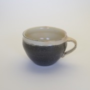 新作★中里太亀【師＆父：中里隆】唐津粉引黒マグカップA マグカップ コーヒーカップ