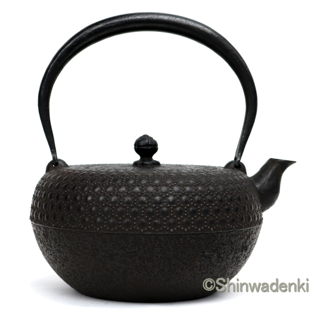 南部鉄器 鉄瓶 清末・清茂作 9型姥口亀甲
