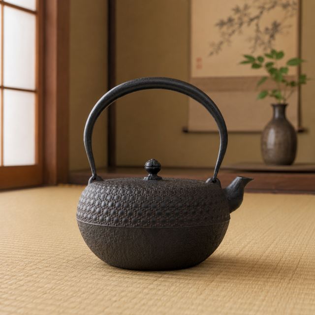 鉄瓶 清末・清茂作 9型姥口亀甲