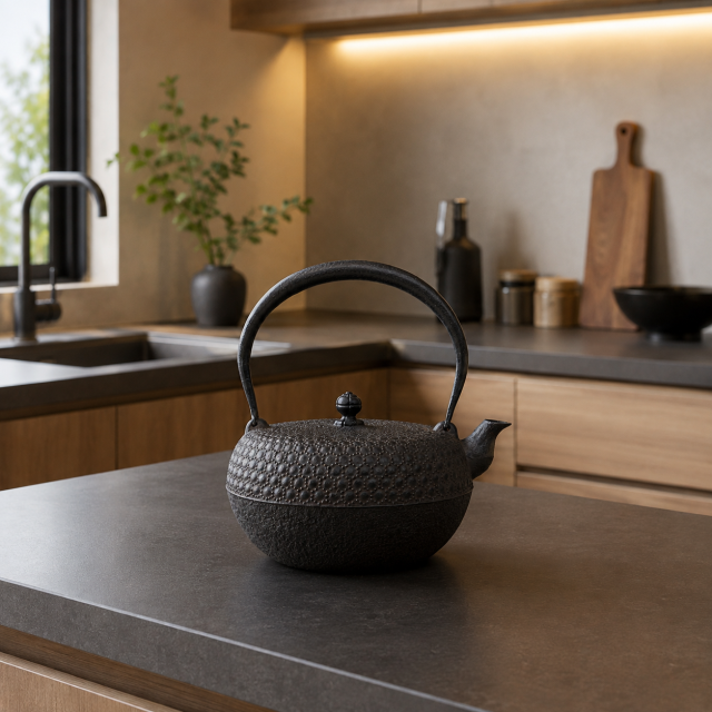 鉄瓶 清末・清茂作 9型姥口亀甲