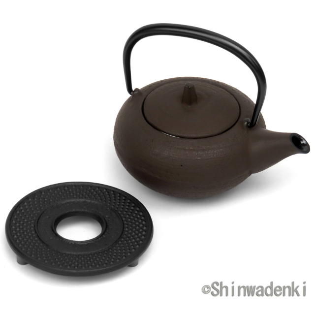 南部鉄器 急須 3型丸肌 こげ茶