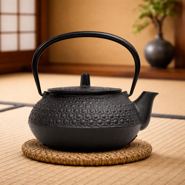 南部鉄器 鉄瓶兼用急須 5型新亀甲