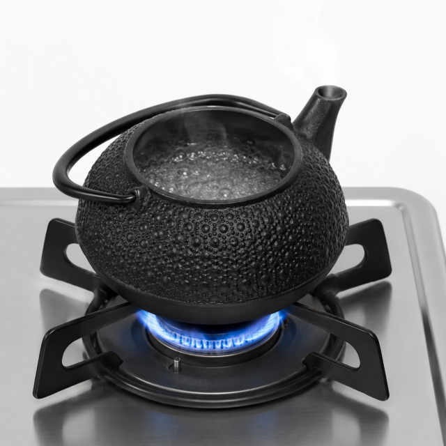 南部鉄器 鉄瓶兼用急須 5型新亀甲