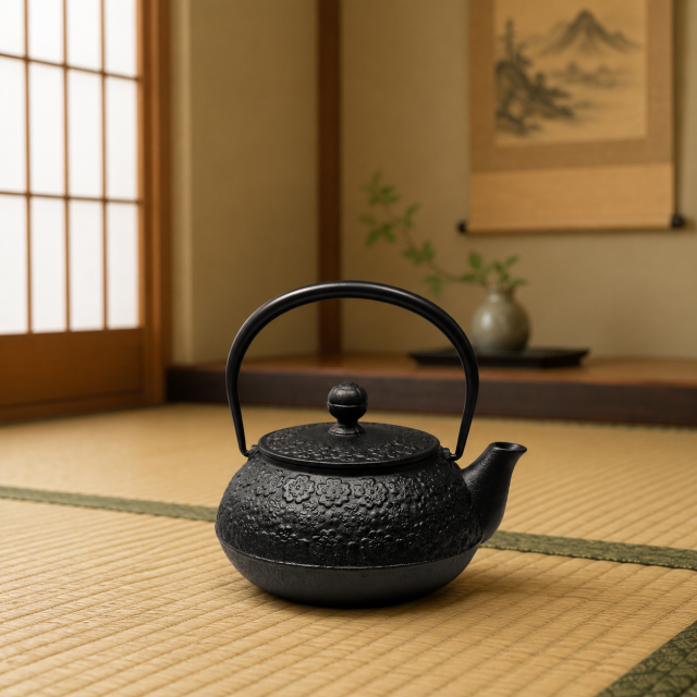 南部鉄器 鉄瓶兼用急須 5型新桜