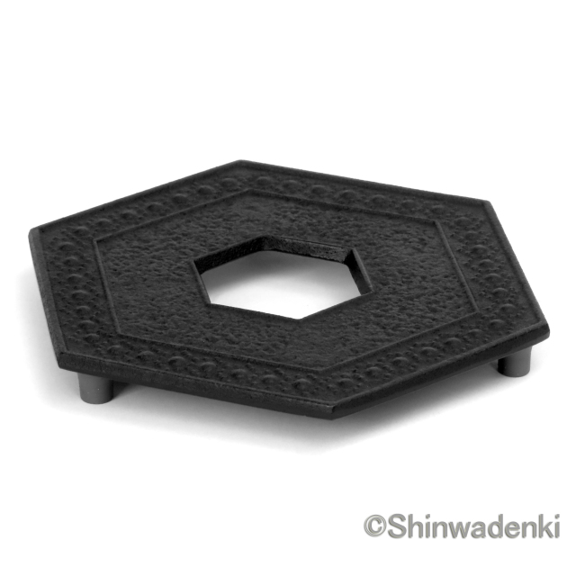 南部鉄器 釜敷 六角亀甲（大）