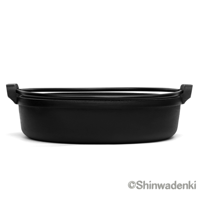 岩鋳 南部鉄器 すき焼き鍋 南部ツル付20cm 20037 Shinwadenki
