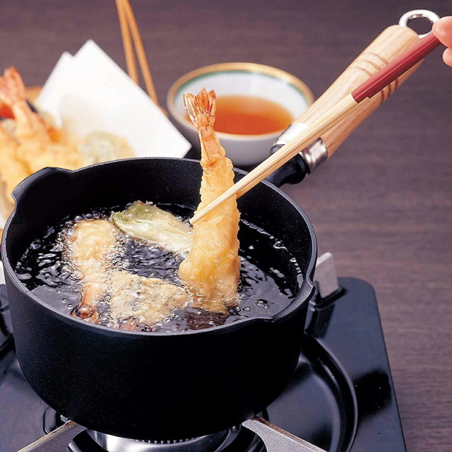 南部鉄器 鉄鍋 天ぷら鍋 揚げ物鍋 ミルクパン 片手鍋16cm