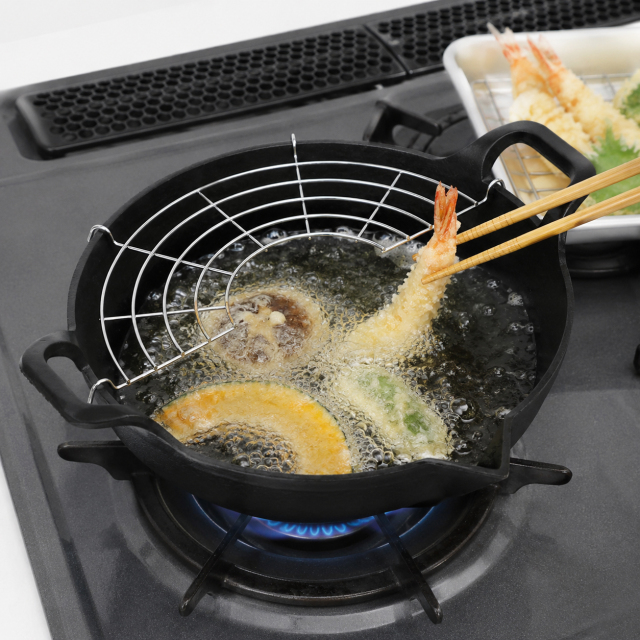 南部鉄器 天ぷら鍋平底25