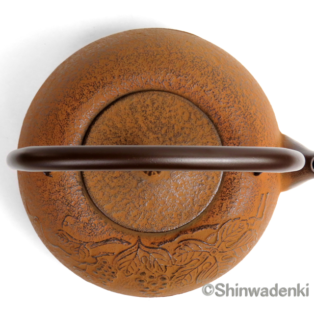 南部鉄器 鉄瓶 姥口葡萄 錆色