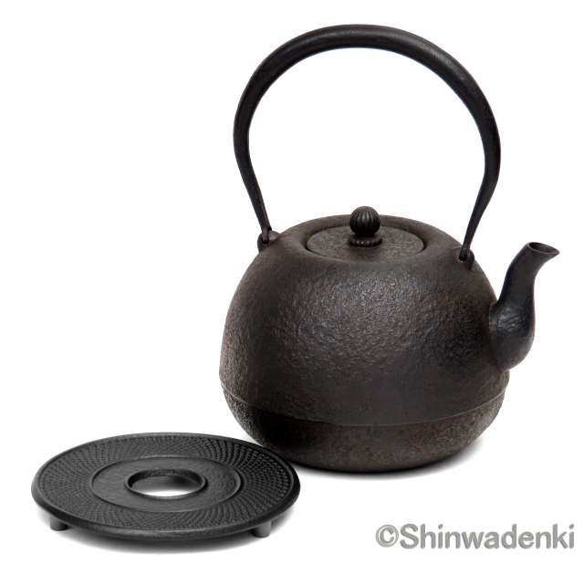 紅蓮堂 葛巻元作 南部鉄器 特製品 丸形鉄瓶 月光 1.5L 黒仕上げ