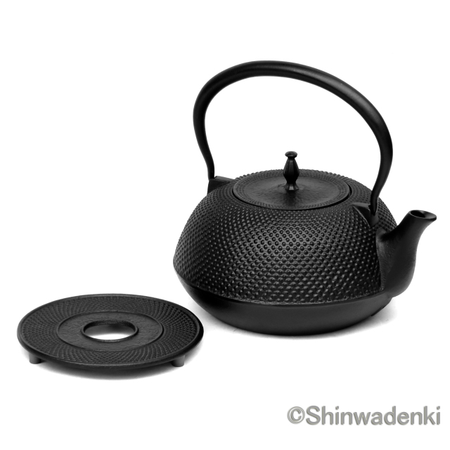 南部鉄器 鉄瓶 平形アラレ