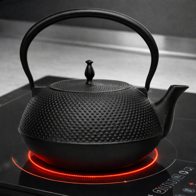 南部鉄器 鉄瓶 平形アラレ