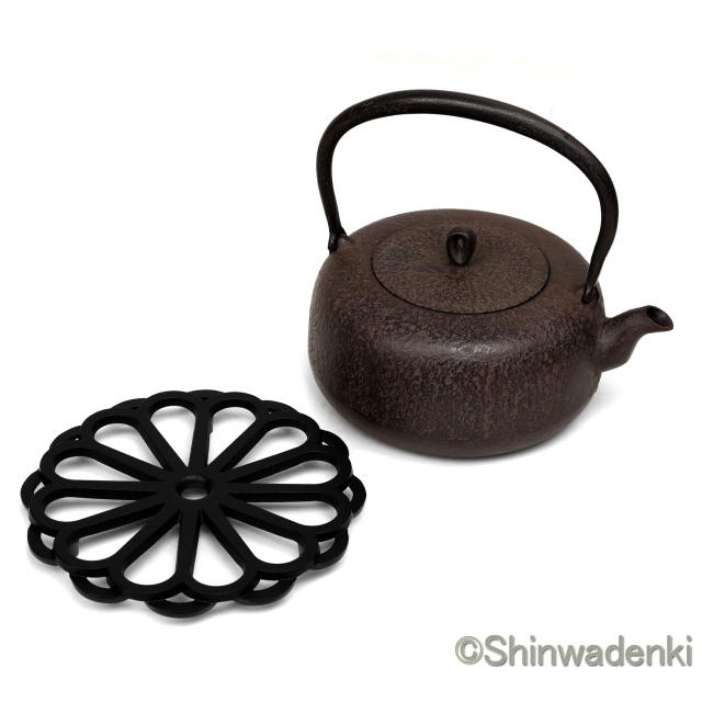 南部鉄器 鉄瓶 平丸小肌