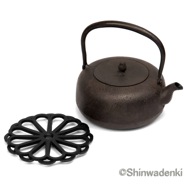 南部鉄器 鉄瓶 平丸肌