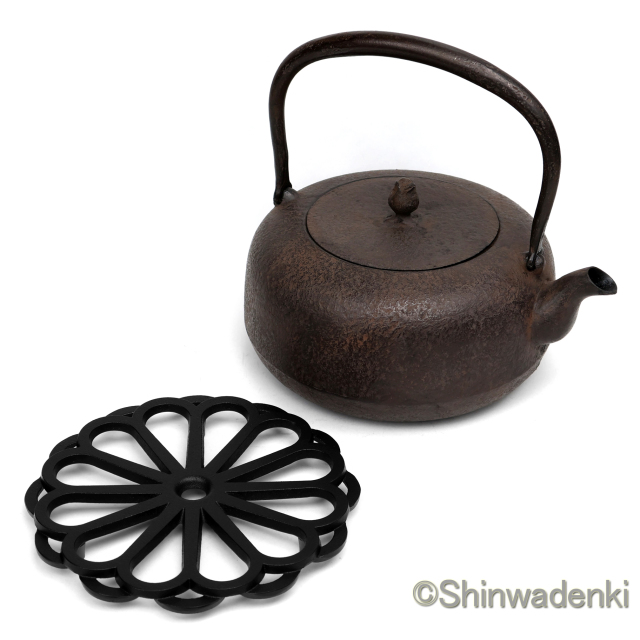 南部鉄器 鉄瓶 平丸肌