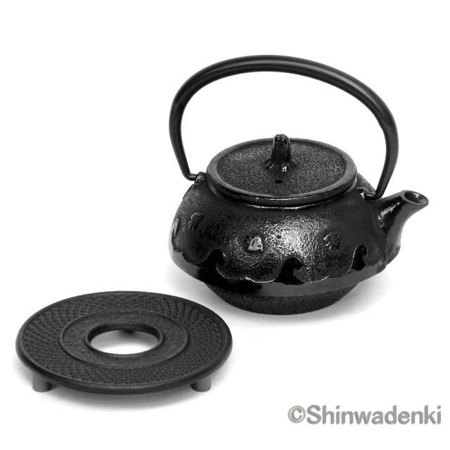 南部鉄器 ティーポット 急須 波千鳥 OH-411 Shinwadenki